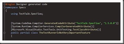 generated mstest code