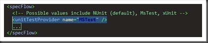 mstest in app.config