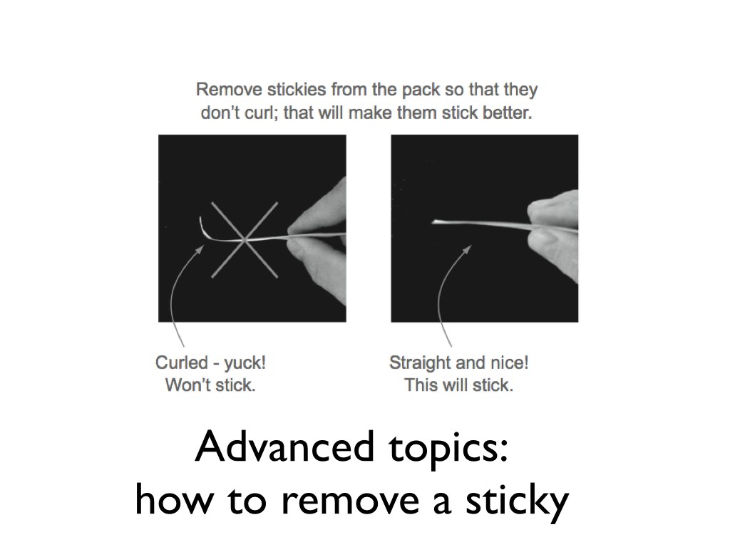 Tearing off post-it